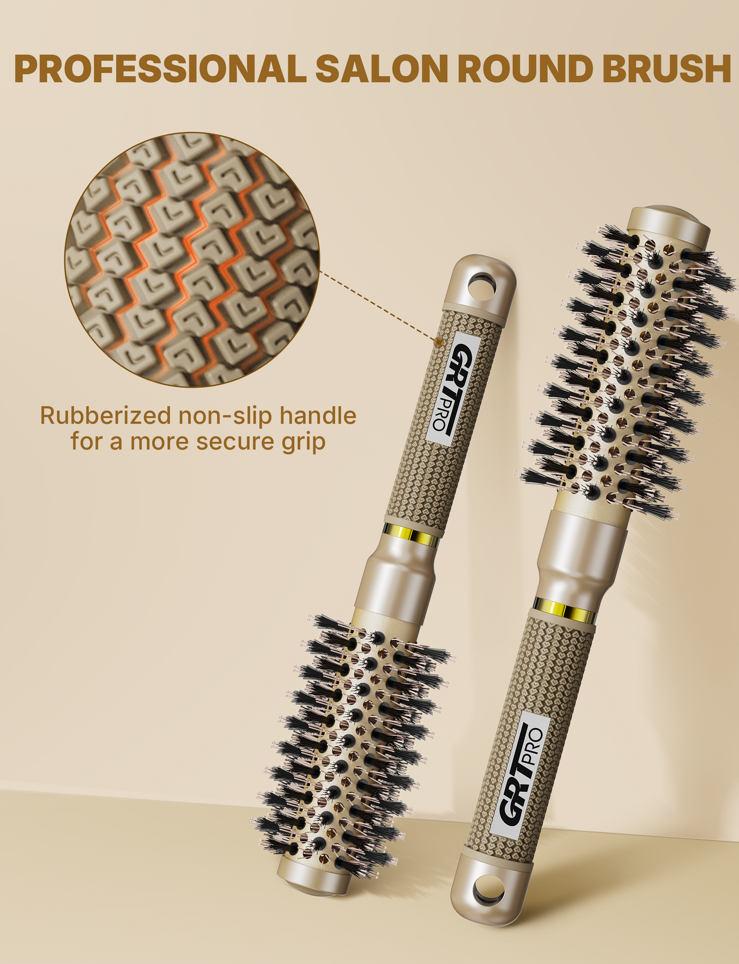 Professional Round Hair Brush Ceramic Negative Ion round brushes for blow drying with Circular Airflow, Even airflow for smooth, One-Stroke Smoothness for Tangle-Free Hair Care, 25MM, Short Hair