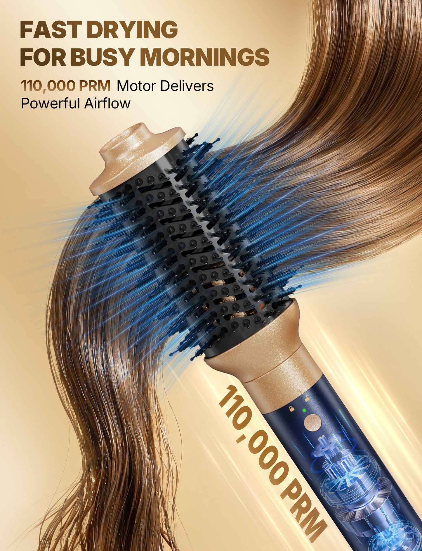 3-in-1 Hot Air Styler & Hair Dryer Brush | Negative Ion Multi Hair Styler, One-Step Volumising, Straightening & Blow Drying, High-Speed Motor, for Medium to Long Hair