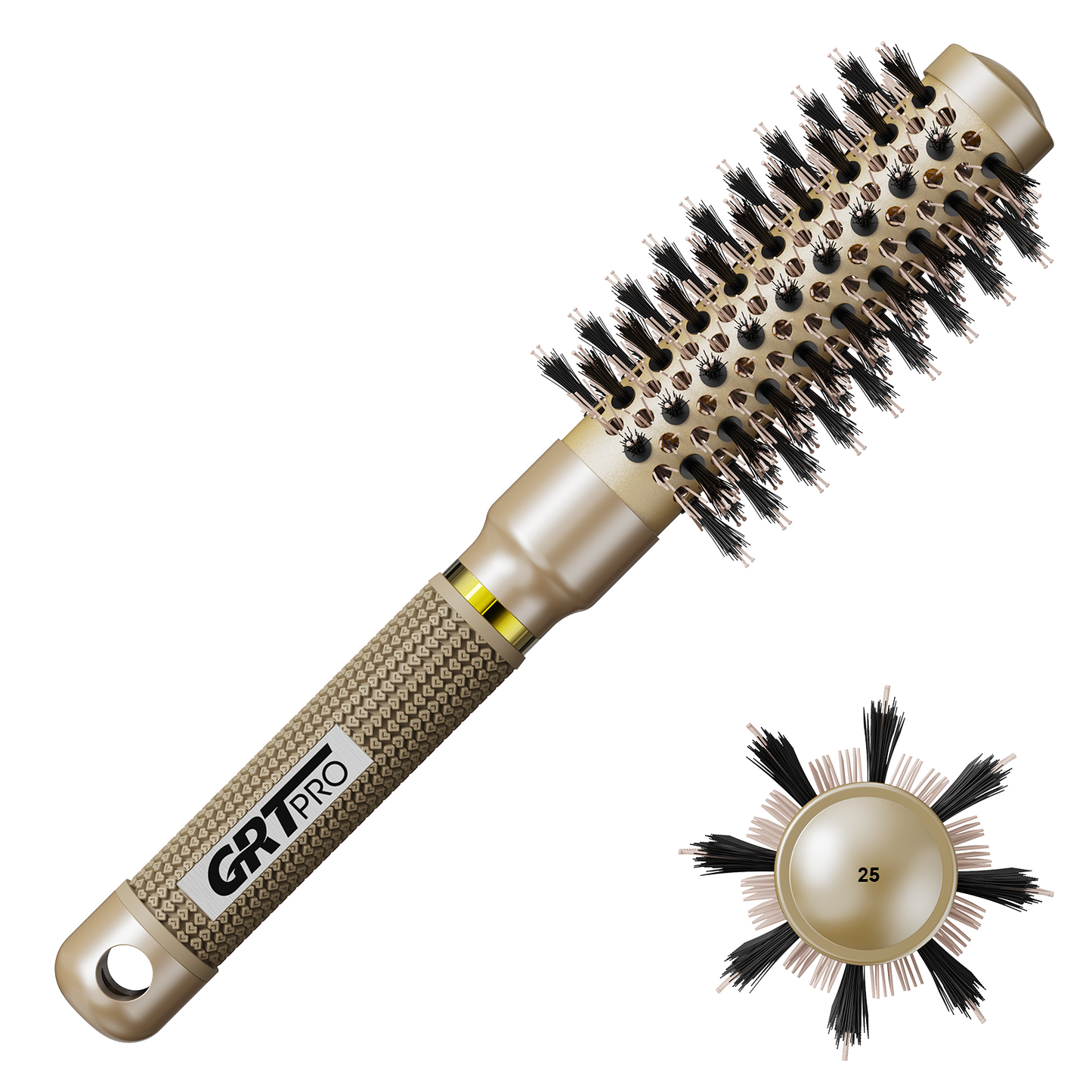 Professional Round Hair Brush Ceramic Negative Ion round brushes for blow drying with Circular Airflow, Even airflow for smooth, One-Stroke Smoothness for Tangle-Free Hair Care, 25MM, Short Hair