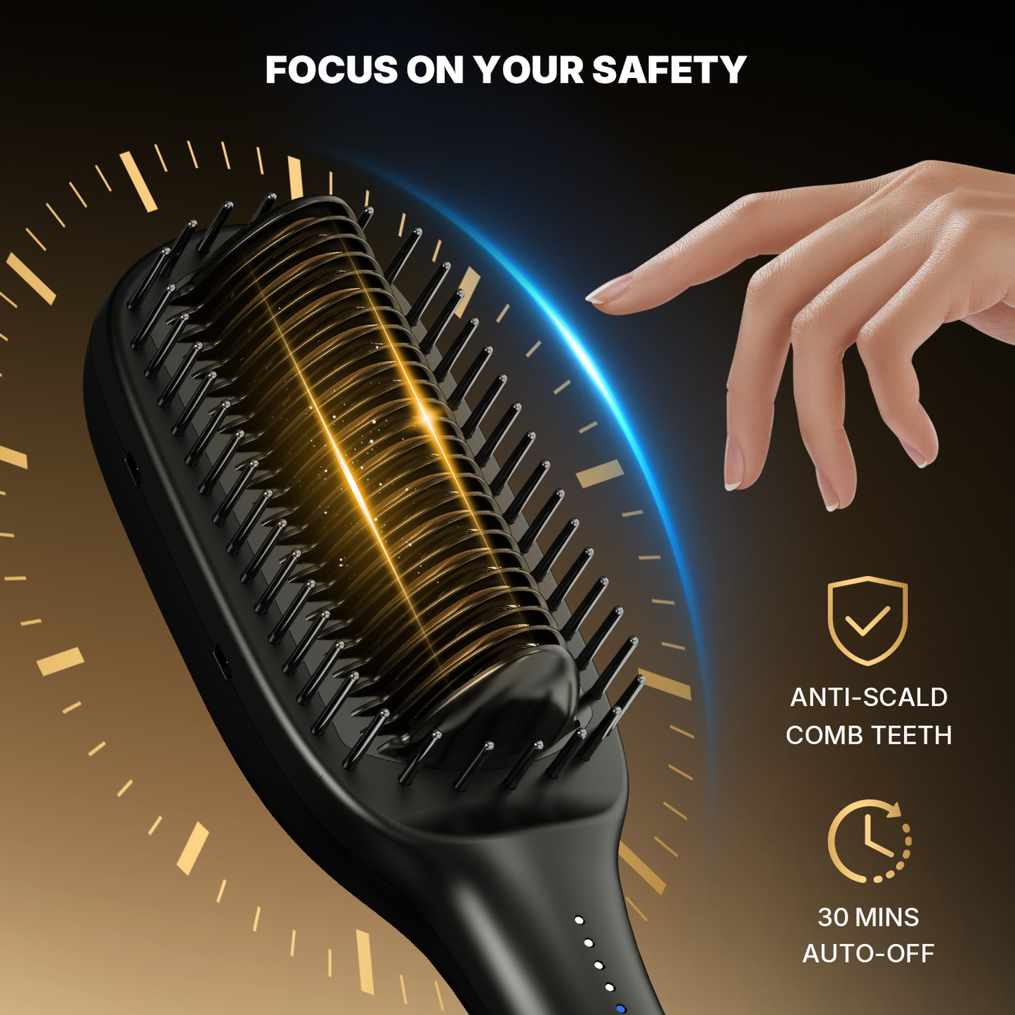 Hair Straightener Brush Extra Wide 51mm Ceramic Hair Straighteners and Straightening Brush 2-in-1 Women, 40Million Ionic Anti-Frizz PTC Ceramic Hot Anti-Scald 30-min Auto Shutoff Fast Heating 140~230℃