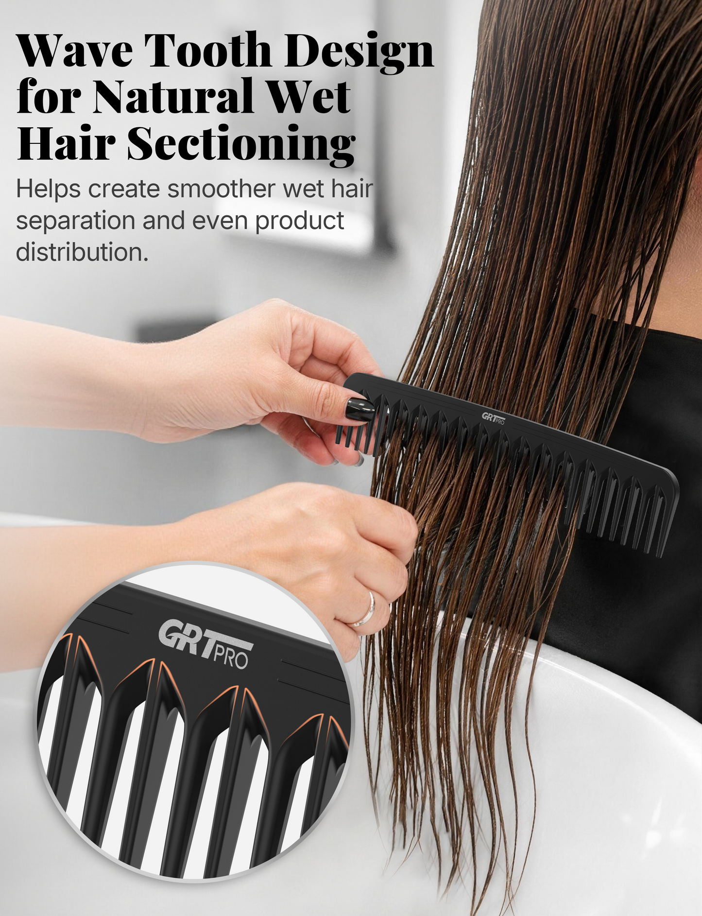 Hair Combs Set 5 Pcs Professional Hairdressing Styling Combs with Stainless Steel Handle, Tail Comb wide tooth comb Cutting Comb, Salon Barber Women Men, Heat Resistant Anti-static, Wet or Dry Use