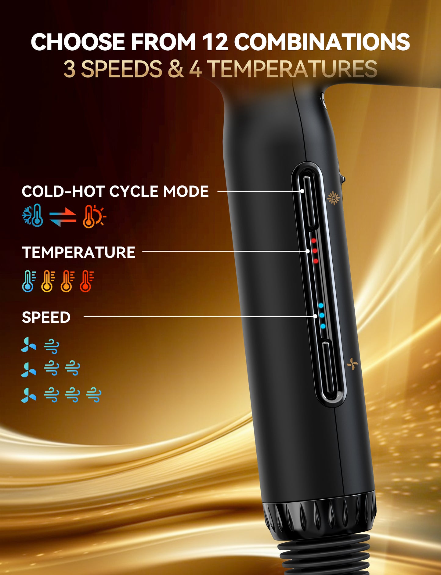 Professional Ionic Hair Dryer Travel Hairdryer 2200W