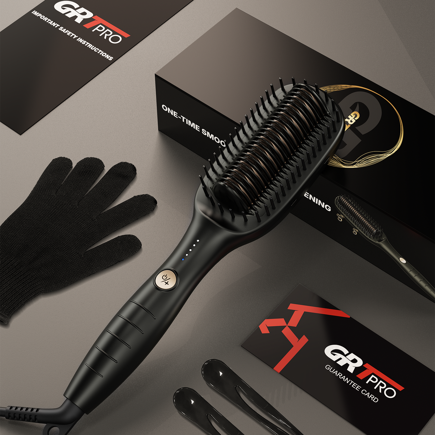 Hair Straightener Brush Extra Wide 51mm Ceramic Hair Straighteners and Straightening Brush 2-in-1 Women, 40Million Ionic Anti-Frizz PTC Ceramic Hot Anti-Scald 30-min Auto Shutoff Fast Heating 140~230℃