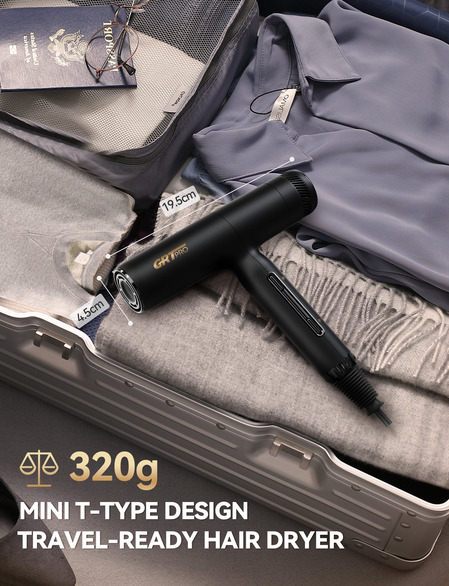 Professional Ionic Hair Dryer Travel Hairdryer 2200W