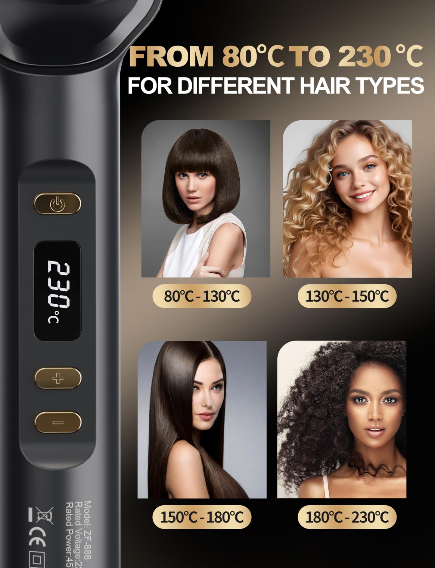 Hair Straightener Brush, Ceramic Hair Straighteners and Straightening Brush 2-in-1 for Women